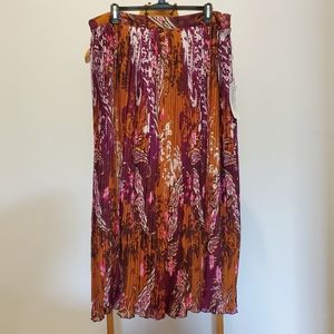 truly 4 you knife pleat paisley maxi skirt 2x